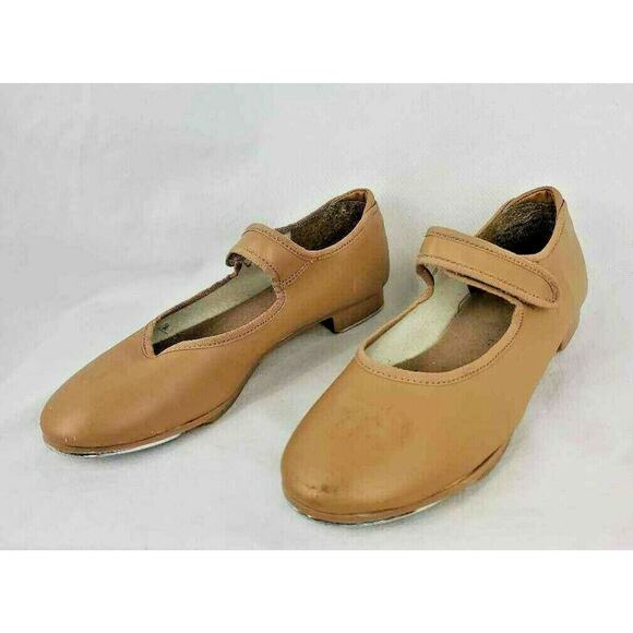 Theatrical Mary Jane Tap Shoes Beige Leather Made in Italy Girls Size 13 W - Picture 4 of 11